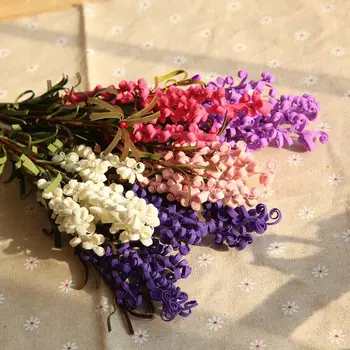 Изкуствени Цветя, PE Лавандула Домашна Сватба на Коледно Парти Украса на Градината Моделиране Растение САМ Цвете Стенни Аксесоари