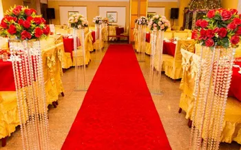Прозрачни сватбени централните акрилни прежди от мъниста височина 120 см, Сватбена Украса, Пътна Цвете Поставка за украса на сватбена маса.