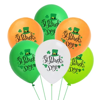 10шт Ирландски Фестивал тематични балони Деня на Св. Патрик декорация на партита латексови балони четырехлистный детелина печатни балони