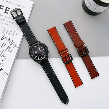 Модерен Каишка за часовник Samsung Galaxy Watch 4 Classic 40 мм и 46 мм, Умни Часовници Gear S3 42 мм Huawei Watch GT Кожена Каишка 20 мм и 22 мм
