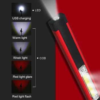 COB Led Магнит USB Зареждане във форма на Дръжки на Работния Лампа Цветна Кутия за Опаковане Лампа Многофункционален Ремонт на Работния Инструмент За Поддръжка на Осветление