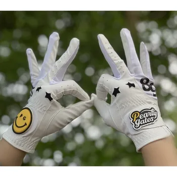 Дамски Ръкавици за голф, PG, Дишащи Ръкавици със Звездна Смайликом, Нескользящие Износоустойчиви Дамски Модни Ръкавици За Голф