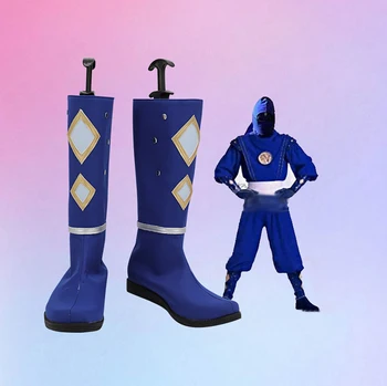 Нинджа Сентай Какурангер Нинджа Blue Cosplay Ботуши Индивидуални Кожени Обувки за Унисекс