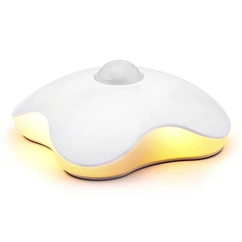 Акумулаторна батерия Led нощна светлина PIR Автоматичен Сензор за Движение Новост Атмосфера Отбивка Настолна Лампа за Децата Бял/Жълт
