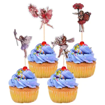 Фея Cupcake Topper Украса На Торта Парти За Рожден Ден Цвете Топперы Girlstoothpicks Избира За Доставка Душ Сватба Детски Бижута