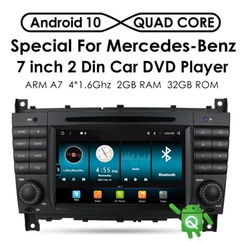 Android Авто Радио Carplay GPS DVD-плеър За Mercedes Benz W203 2004-2007 W209 2005-2011 CLC W203 RDS Стерео Мултимедия
