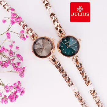 Малки дамски часовници Julius, Японски Кварцов Елегантни Часовници, Модерно Рокля Гривна-Верижка, Подарък за Рожден Ден за Момиче, Оригиналната Кутия