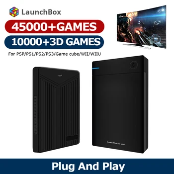 Launchbox Твърд диск, Вграден 50000+ игри, игри за Win 7/8/10/11 12 Т Твърд диск Съвместим с PS3/PS2/PS1/СС/N64/PSP/WII