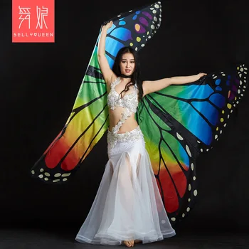Преливащи се цветове крила танцьорка пеперуда 360 градуса голяма пеперуда златното крило цвета на крила на пеперуда подпори танц на корема крила на пеперуда