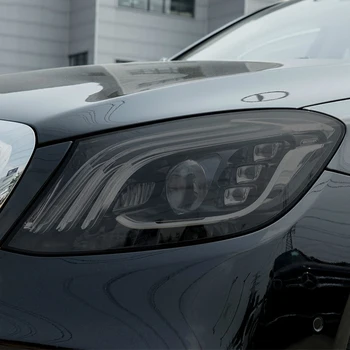 Автомобилна защитно фолио за фарове, vinyl прозрачна пръчка от TPU, дымчатая черен прозрачен филм за Mercedes Benz, Maybach W222 X222, аксесоар