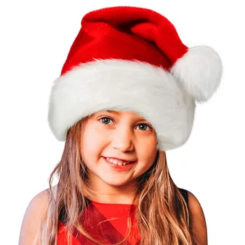 Коледна Шапка Шапка на Дядо Коледа е Подходящ за Възрастни и Деца По-Дебела Топла Червена Коледна Празнична Шапка за Възрастни