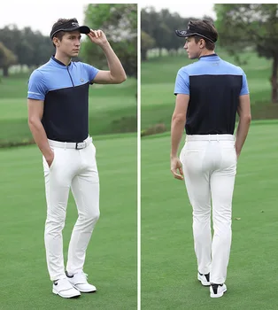 Мъжки облекла за голф PGM, Летни Дишащи Блузи с Къс Ръкав, Тениски бързо съхнещи