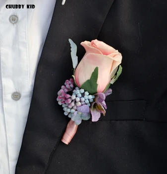 5 бр./много! търговия на едро с висока имитация на изкуствена изкуствена роза младоженеца младоженците corsages Сватбата Цвете Брошка Бутониери