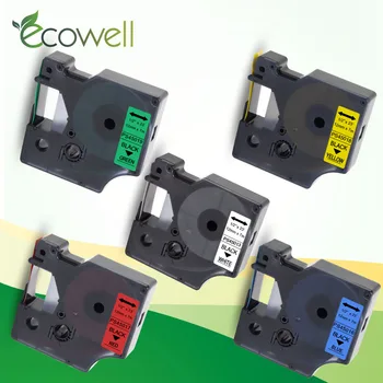 Ecowell 1БР 12 мм 45013 45016 45017 45018 45019 многоцветен ламиниран этикеточная лента, съвместима за Dymo LabelManage 280 Сценарист Maker