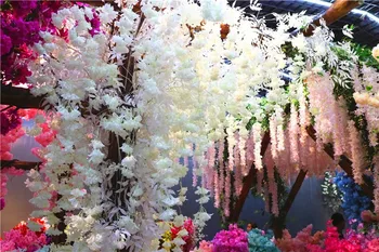 10 cm дължина на Фалшиви Череша цвете Цвете Ратан Лоза, Клон Бегония Сакура Ствола на Дървото за Събития, Сватбена Дърво Деко Изкуствени Декорати