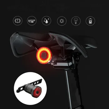 Умен Велосипеден Задна Светлина С Автоматично Стартиране/Спиране, Датчик за Спирачка, Фенерче Водоустойчива, USB Акумулаторна Велосипеден Задна Светлина С COB LED