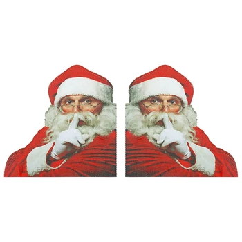 2x Коледен 3D Дядо Коледа Стикер На Задното Стъкло на Колата Водоустойчив Забавен Дядо-Модел на Стикер На Прозореца на Колата PVC