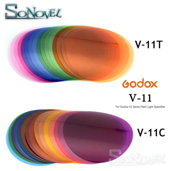 Цветни филтри Godox V-11C V11C или V-11T V11T за Speedlite от серията Godox V1, съвместима с AK-R16 или AK-R1