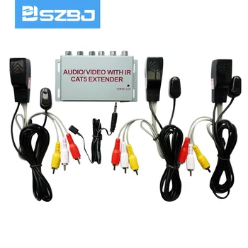 SZBJ Видео-Аудио Предавател, Приемник, Cat 5 аудио/видео удължителен кабел с инфрачервено дистанционно управление