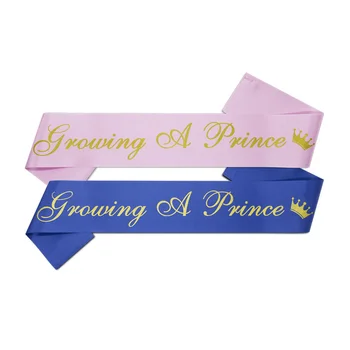 Отглеждането на принца/цветя за Сватба парти за Рожден Ден презрамка За Една Партита Етикет на Колана Розово Дин Тъканно Лента