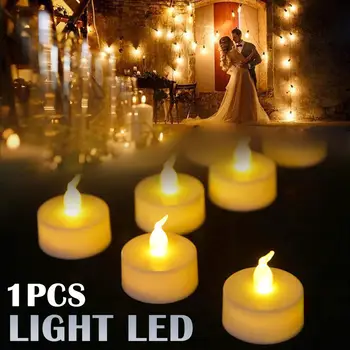 12ШТ Реалистичен Led Блещукаща Светлина на Свещи Електронен Led Чай, Лампа, Свещ Беспламенные Свещи За Хелоуин Вечерни Сватбен Декор