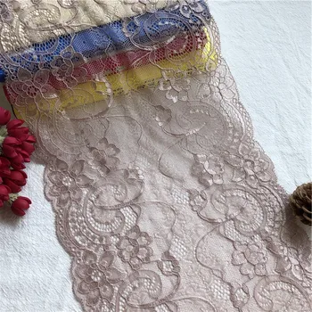 21 см E1020-2 Сиво-кафяви висококачествени дантелени тъкани лейси тъкан плат рокля сам
