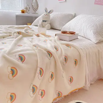Градините или коралово флисовое одеяло купчина офис, млечно флисовое одноместное одеяло с климатик, покривка за дивана, одеяло, чаршаф, юрган
