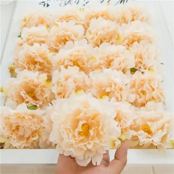 10шт Изкуствена коприна божур цветни глави за сватба САМ хотел фон декорация на стената аксесоари флорес фалшиви цветя