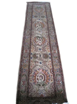 Безплатна доставка 2,5'x10'160 Линия персийски вълнен килим, ръчно изработени навързани персийски бегач Източен Персийски Килим, ръчно изработени от смесени цветове