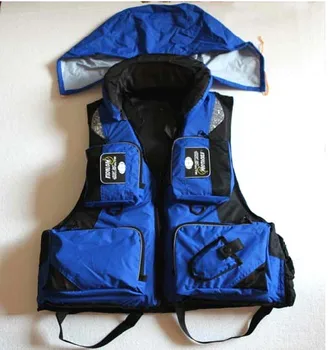 Безплатна доставка, луксозно риболовна яке, спасителна жилетка, риболов жилетка, риболовен спасителна жилетка с качулка L, XL, XXL размер