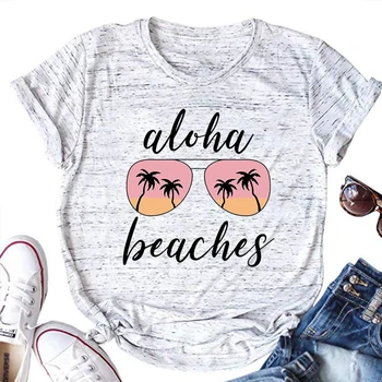 Aloha Плажове Почивка Риза Плажове Парти Тениска Плажове моминско парти Тениска Aloha Парти Риза Aloha Годишният Топ Дамски Дрехи m