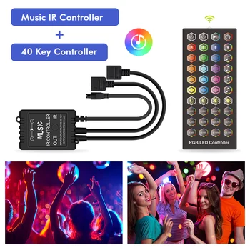 Нов RGB Led Контролер 40 Клавиши IR Музикален Звуков Сензор Цветни RGB Светодиодна Лента Led Контролер Ключа за лампата DC12V