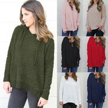 7 Цвята, Дамски Пуловер, Hoody, Пуловер, Жилетка, Палто, Блузи, Пролетта и есента модерен пуловер с кръгло деколте