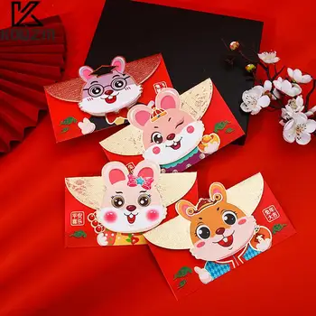 Класически Пролетен Фестивал Щастливи Пари Благославят Джоб Плик Китайски Коледни Украси Китайски Червен Плик За Подарък