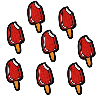 10 бр САМ Сладолед Хранителни Ивици Икони за Дрехи Желязна Бродирана Апликация на Железопътната Нашивка Шевни Аксесоари за Дрехи