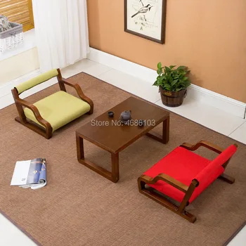 2021 Японски стол от масив, дърво и плат за стайни Столове, Домашен Чай масичка за отдих и Комбиниран стол, Балкон, Плаващ прозорец