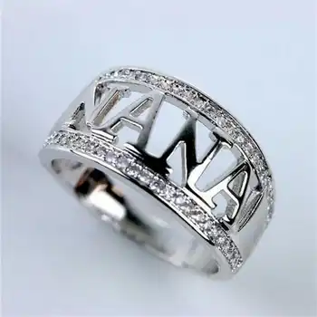 Модерен лидер на продажбите за жени Нана пръстен кухи писмо Rose Gold цвят е за жени, бижута пръстен