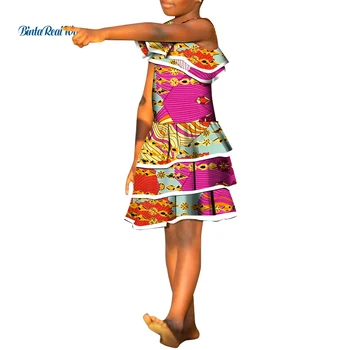 Нови Модни Рокли За Момичета Базен Riche Африка Принт Анкара Рокли за Прекрасни Деца Африканска Детски Дрехи WYT670