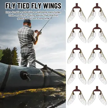 Материали За Връзване на Стръв за пъстърва летят риболов Риболовни Материали За Връзване на Синтетични Крилата на Насекомото Stonefly, Предварително изрязани Реалистични Крилата на Мухи