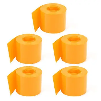5Pcs 2m 6.5 ft Оранжево PVC Свиване Филм Тръба 23 мм за батерията, 1xAA