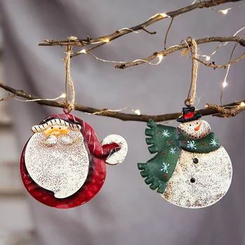 Коледна Висулка От Ковано Желязо Дядо Коледа, Снежен Човек Декоративна Украса На Коледната Елха Коледна Украса