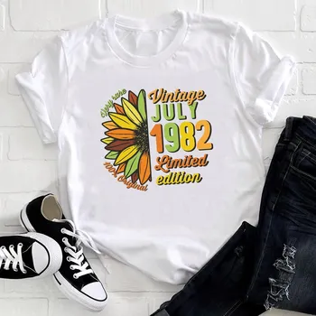 Реколта тениска с ограничен Тираж през юли 1982 Г., 40-ти Рожден Ден, ретро 40-та Подарък За мама и татко, 100% памук, тениски с къс ръкав, y2k