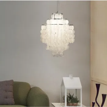 Модерен, Скандинавски Окачен Лампа във формата на Миди, Бяла Окачен Лампа във формата на Миди, Лампа E27, 3 пласта, Окачена Лампа 