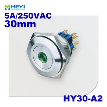 Неръждаема точков лампа HY30-A2 1NO 1NC /2NO 2NC незабавен/самостоятелно блокиране водоустойчива led с оттеглянето на