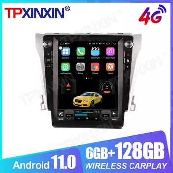 За Toyota Camry 2013-2017 Android 11 8 + 256G Tesla Стил Екран Carplay Автомобилното Радио GPS Навигация Авто Главното устройство Мултимедиен плеър