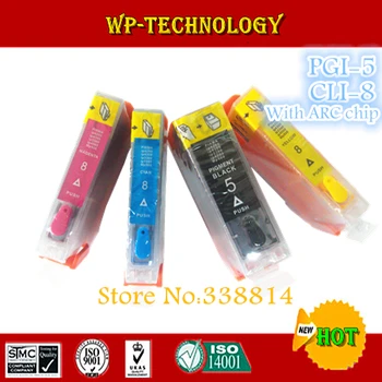 4 цветни мастила за презареждане касета PGI5 CLI8, за pgi-5 и cli-8, подходящи за Canon iP3300, iP4200, iP4300, iP4500, iP5200 и т.н