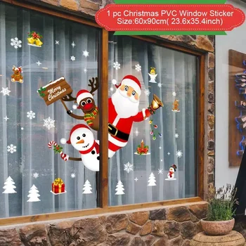 Стикер На Прозореца Забавни Коледни Декорации За Дома 2021 Коледен Орнамент Коледа Навидад Натальные Подаръци За Нова Година 2022