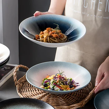 8 инча 9 инча Японски керамична купа за рамена чиния за спагети креативна прибори ресторант супа с юфка десерт салатница