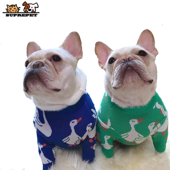 SUPREPET Пуловер за Кучета френски Булдог в Корейски Стил с Шарени Патица Пуловери за Кучета за Кучета Зимни Дрехи за Кучета чихуахуа