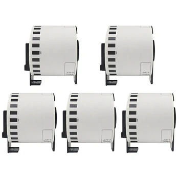 4 опаковки Етикети за принтер Brother DK-22205 62 мм ролка + Макара За QL-560 QL-570